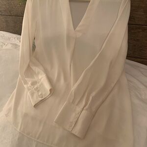 Banana Republic Cream V-Neck Blouse